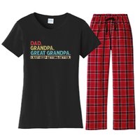 Dad Grandpa Great Grandpa I Just Keep Getting Better Women's Flannel Pajama Set