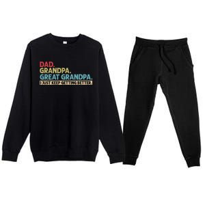 Dad Grandpa Great Grandpa I Just Keep Getting Better Premium Crewneck Sweatsuit Set