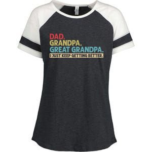 Dad Grandpa Great Grandpa I Just Keep Getting Better Enza Ladies Jersey Colorblock Tee