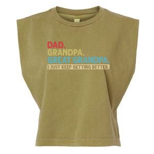 Dad Grandpa Great Grandpa I Just Keep Getting Better Garment-Dyed Women's Muscle Tee