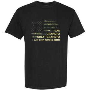 Dad Grandpa Great Grandpa Fathers Day Flag Gift Tee Garment-Dyed Heavyweight T-Shirt