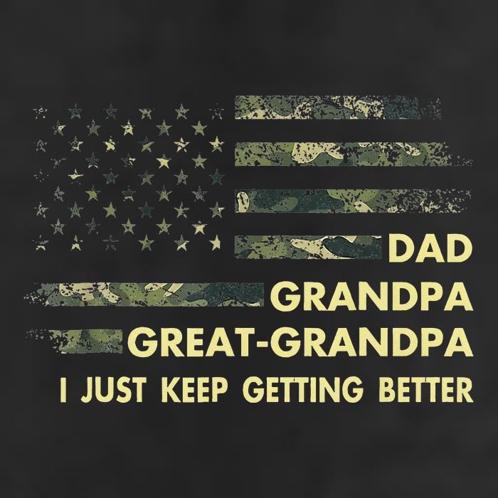 Dad Grandpa Great Grandpa Fathers Day Flag Gift Tee 7 Panel Mesh Trucker Snapback Hat
