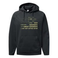 Dad Grandpa Great Grandpa Fathers Day Flag Gift Tee Performance Fleece Hoodie