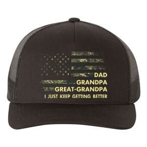 Dad Grandpa Great Grandpa Fathers Day Flag Gift Tee Yupoong Adult 5-Panel Trucker Hat