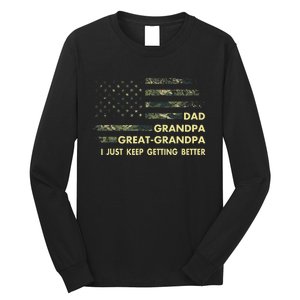 Dad Grandpa Great Grandpa Fathers Day Flag Gift Tee Long Sleeve Shirt