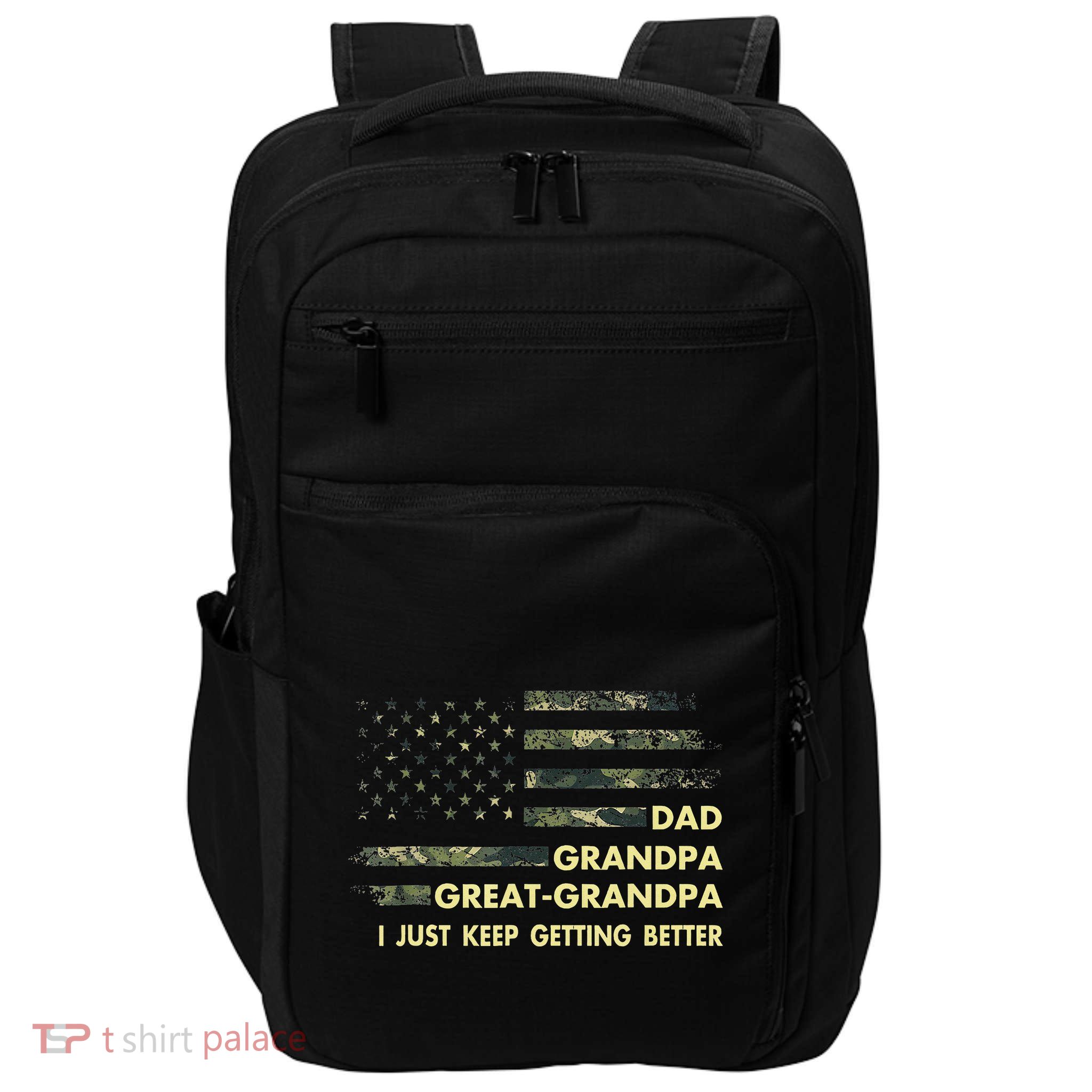 Dad Grandpa Great Grandpa Fathers Day Flag Gift Tee Impact Tech Backpack