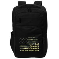 Dad Grandpa Great Grandpa Fathers Day Flag Gift Tee Impact Tech Backpack