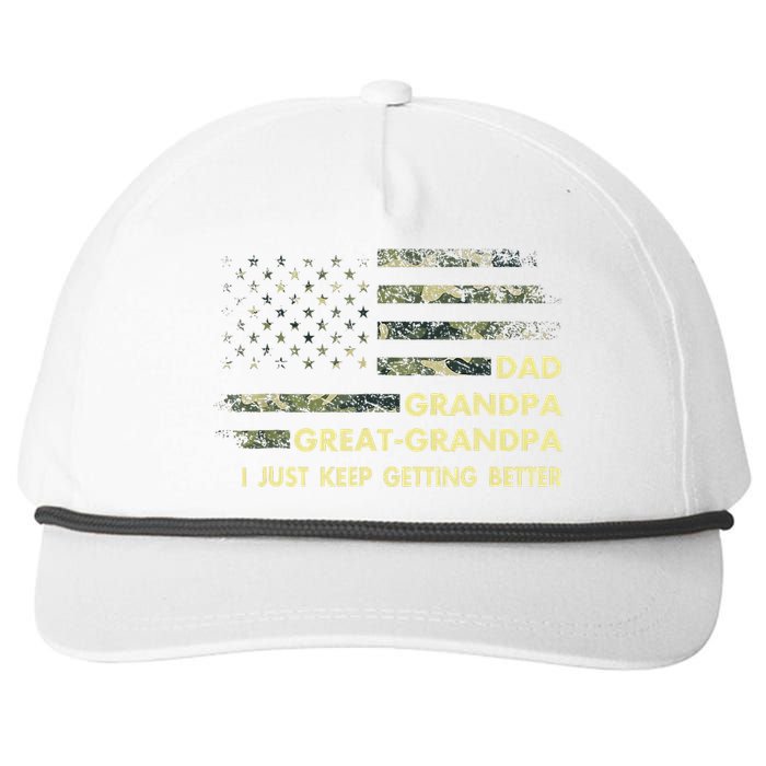 Dad Grandpa Great Grandpa Fathers Day Flag Gift Tee Snapback Five-Panel Rope Hat