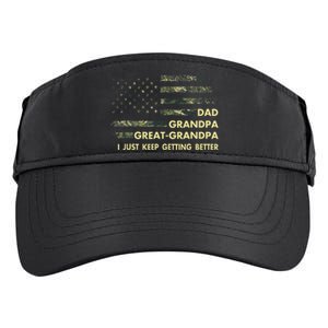 Dad Grandpa Great Grandpa Fathers Day Flag Gift Tee Adult Drive Performance Visor