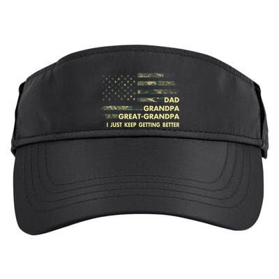 Dad Grandpa Great Grandpa Fathers Day Flag Gift Tee Adult Drive Performance Visor