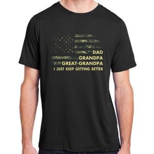 Dad Grandpa Great Grandpa Fathers Day Flag Gift Tee Adult ChromaSoft Performance T-Shirt