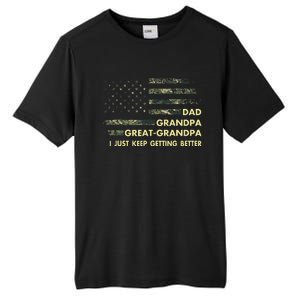 Dad Grandpa Great Grandpa Fathers Day Flag Gift Tee Tall Fusion ChromaSoft Performance T-Shirt