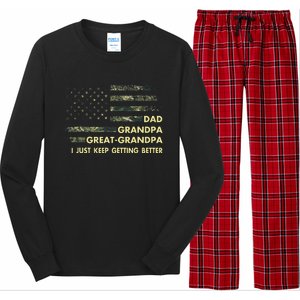 Dad Grandpa Great Grandpa Fathers Day Flag Gift Tee Long Sleeve Pajama Set