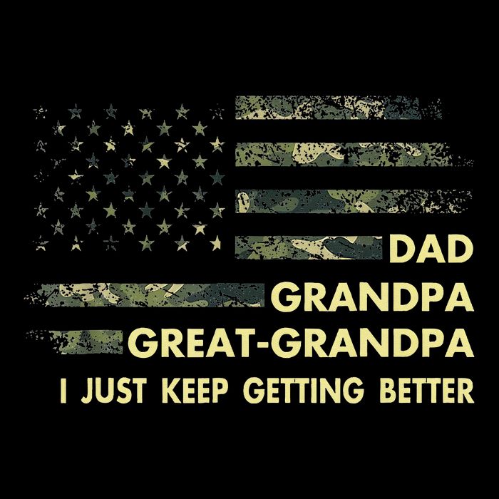 Dad Grandpa Great Grandpa Fathers Day Flag Gift Tee 16 in Basic Backpack