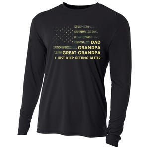 Dad Grandpa Great Grandpa Fathers Day Flag Gift Tee Cooling Performance Long Sleeve Crew