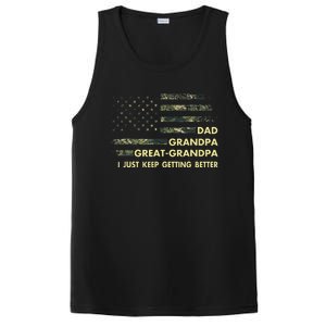 Dad Grandpa Great Grandpa Fathers Day Flag Gift Tee PosiCharge Competitor Tank