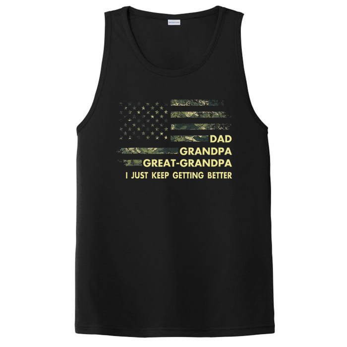 Dad Grandpa Great Grandpa Fathers Day Flag Gift Tee PosiCharge Competitor Tank