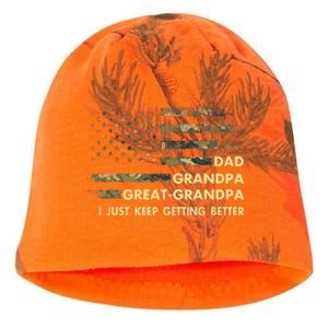 Dad Grandpa Great Grandpa Fathers Day Flag Gift Tee Kati - Camo Knit Beanie