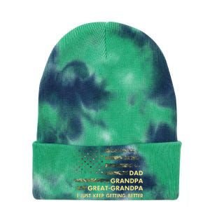 Dad Grandpa Great Grandpa Fathers Day Flag Gift Tee Tie Dye 12in Knit Beanie