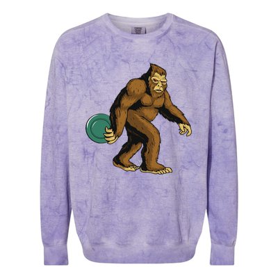 Disc Golf Gifts Bigfoot Disc Golf & WoHalloween Colorblast Crewneck Sweatshirt