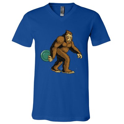 Disc Golf Gifts Bigfoot Disc Golf & WoHalloween V-Neck T-Shirt