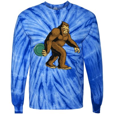 Disc Golf Gifts Bigfoot Disc Golf & WoHalloween Tie-Dye Long Sleeve Shirt