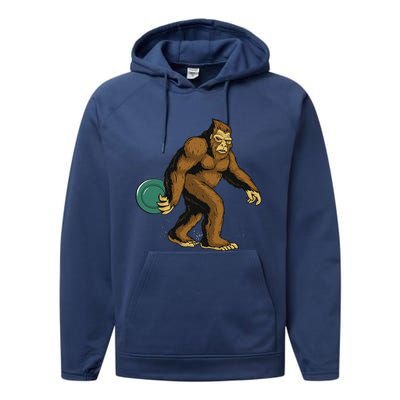 Disc Golf Gifts Bigfoot Disc Golf & WoHalloween Performance Fleece Hoodie