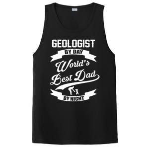 Dad Geologist Gift Geologist By Day Dad At Night Funny Gift PosiCharge Competitor Tank