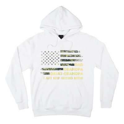 Dad Grandpa Great Grandpa Fathers Day Flag Gift Hoodie