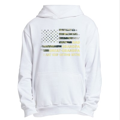 Dad Grandpa Great Grandpa Fathers Day Flag Gift Urban Pullover Hoodie