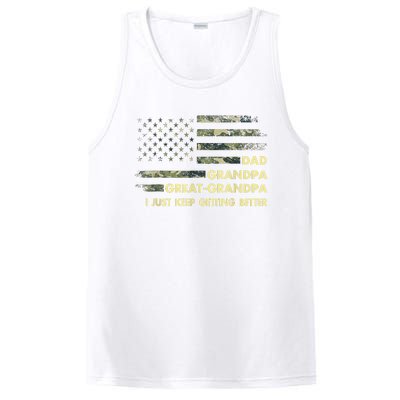 Dad Grandpa Great Grandpa Fathers Day Flag Gift PosiCharge Competitor Tank