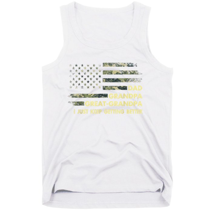 Dad Grandpa Great Grandpa Fathers Day Flag Gift Tank Top