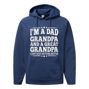 Dad Grandpa Great Grandpa Grandfather Grand Fathers Day Performance Fleece Hoodie