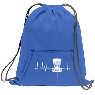 Disc Golf Heartbeat Pulse Frisbee Golf Gift Love Disc Golf Gift Sweatshirt Cinch Pack Bag