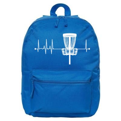 Disc Golf Heartbeat Pulse Frisbee Golf Gift Love Disc Golf Gift 16 in Basic Backpack