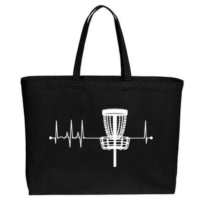 Disc Golf Heartbeat Pulse Frisbee Golf Gift Love Disc Golf Gift Cotton Canvas Jumbo Tote