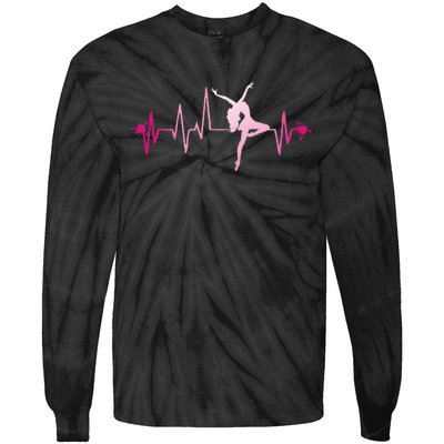 Dance Girl Heart Beat Hoodie Dancing Dancer Ballet Gift Tie-Dye Long Sleeve Shirt