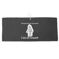 Don’T Get Horny In My Presence I Am An Empath Large Microfiber Waffle Golf Towel