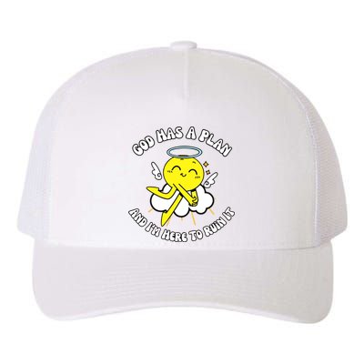 Doublecrossco God Has A Plan And IM Here To Ruin It Yupoong Adult 5-Panel Trucker Hat