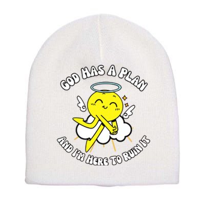 Doublecrossco God Has A Plan And IM Here To Ruin It Short Acrylic Beanie