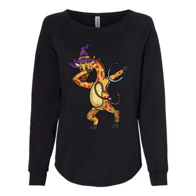 Dabbing Giraffe Halloween Nurse Vintage Gift Womens California Wash Sweatshirt