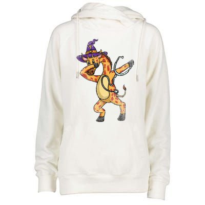 Dabbing Giraffe Halloween Nurse Vintage Gift Womens Funnel Neck Pullover Hood