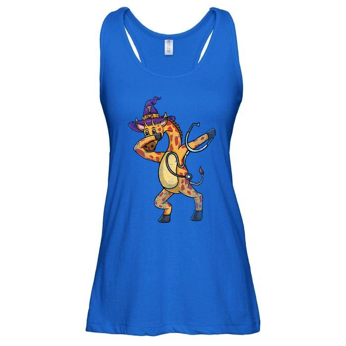 Dabbing Giraffe Halloween Nurse Vintage Gift Ladies Essential Flowy Tank