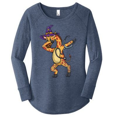 Dabbing Giraffe Halloween Nurse Vintage Gift Women's Perfect Tri Tunic Long Sleeve Shirt