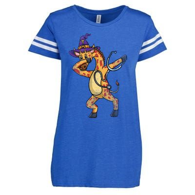 Dabbing Giraffe Halloween Nurse Vintage Gift Enza Ladies Jersey Football T-Shirt