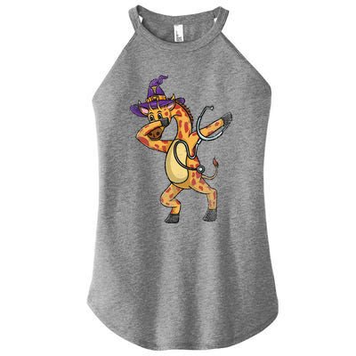 Dabbing Giraffe Halloween Nurse Vintage Gift Women's Perfect Tri Rocker Tank