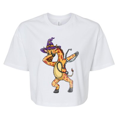 Dabbing Giraffe Halloween Nurse Vintage Gift Bella+Canvas Jersey Crop Tee