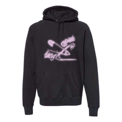 Daisy Grenade Heart Safety Pins Boyfriend Fit Premium Hoodie