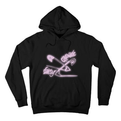 Daisy Grenade Heart Safety Pins Boyfriend Fit Tall Hoodie