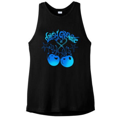 Daisy Grenade Hot T.O.P.I.C Daisy Grenade Flaming Cherries Ladies PosiCharge Tri-Blend Wicking Tank